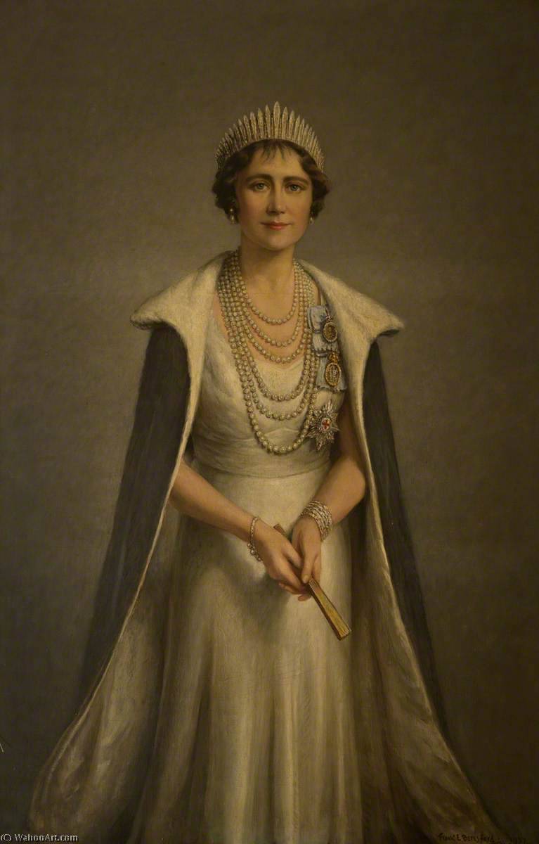 Wikioo.org - The Encyclopedia of Fine Arts - Painting, Artwork by Frank Ernest Beresford - Queen Elizabeth (1900–2002), Consort to George VI