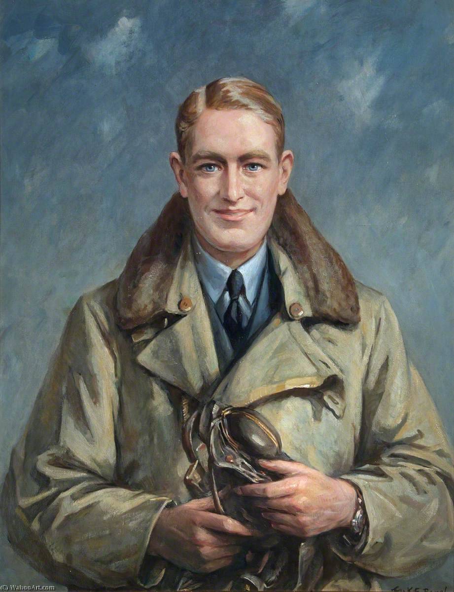 WikiOO.org - Encyclopedia of Fine Arts - Schilderen, Artwork Frank Ernest Beresford - Flying Officer Donald Edward Garland (1918–1940), VC