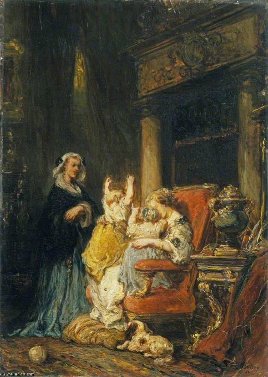 WikiOO.org - Encyclopedia of Fine Arts - Maleri, Artwork Eugène Louis Gabriel Isabey - The Young Mother