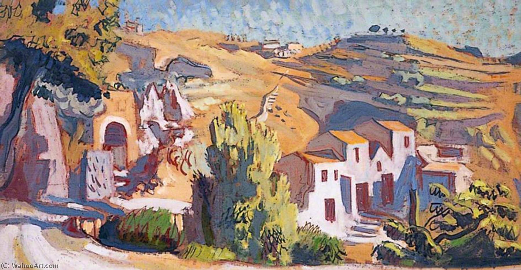 Wikioo.org - The Encyclopedia of Fine Arts - Painting, Artwork by Hans Feibusch - Meditteranean Landscape