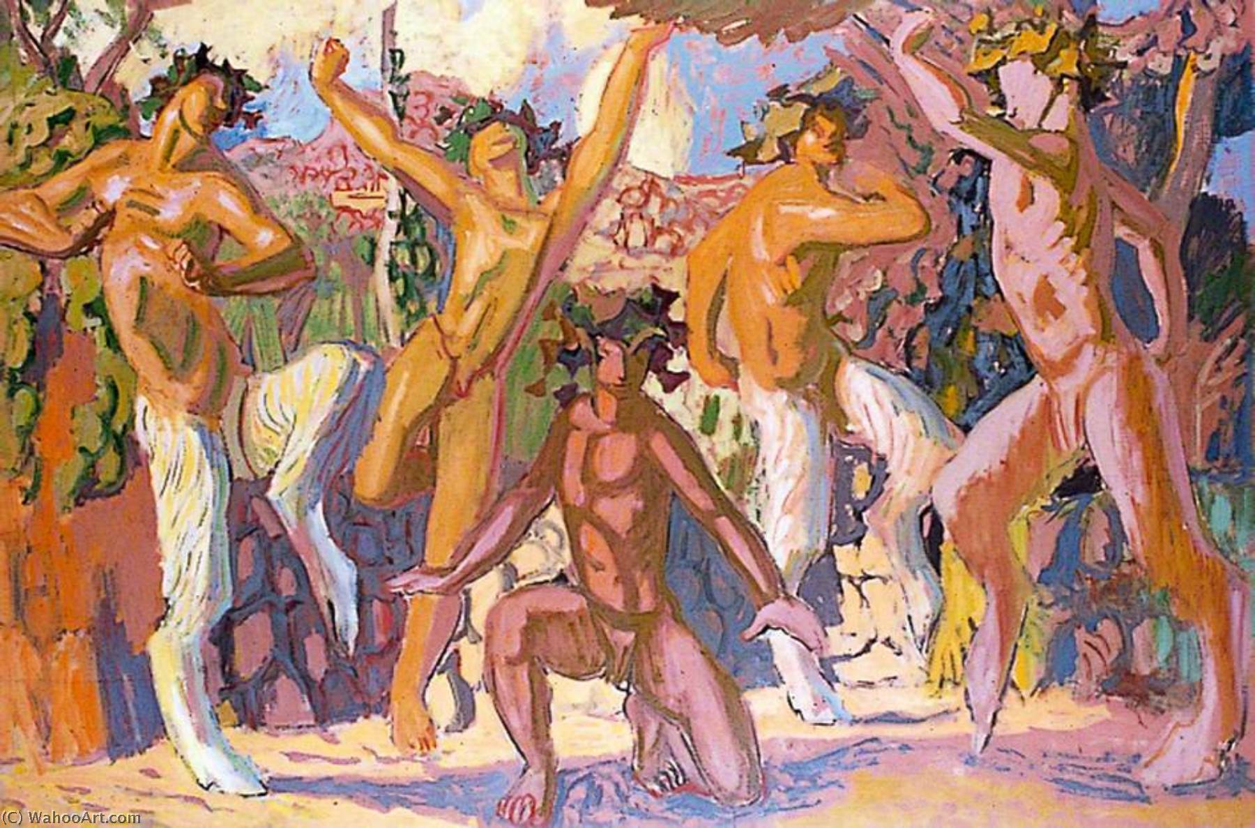Wikioo.org - The Encyclopedia of Fine Arts - Painting, Artwork by Hans Feibusch - Study, Men and Satyrs