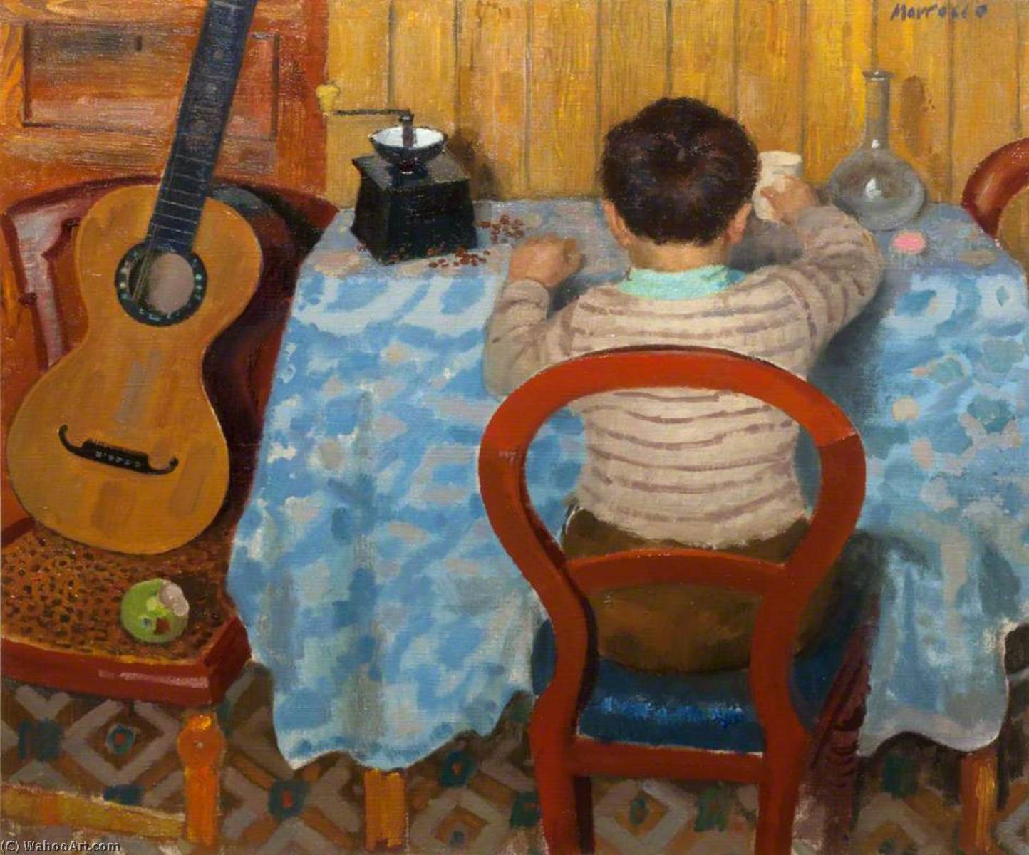 Wikioo.org - The Encyclopedia of Fine Arts - Painting, Artwork by Alberto Morrocco - The Little Table