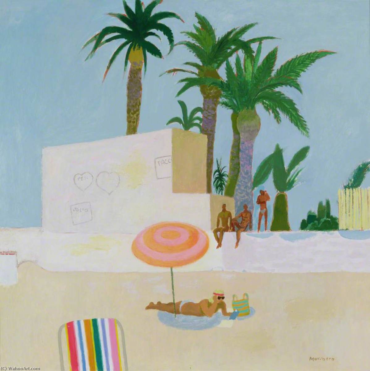 Wikioo.org - The Encyclopedia of Fine Arts - Painting, Artwork by Alberto Morrocco - Love on the Costa del Sol