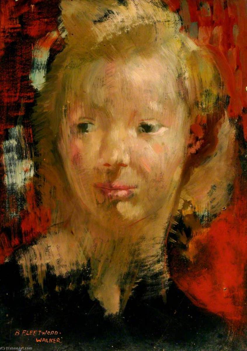 Wikioo.org - The Encyclopedia of Fine Arts - Painting, Artwork by Bernard Fleetwood Walker - Head of a Girl