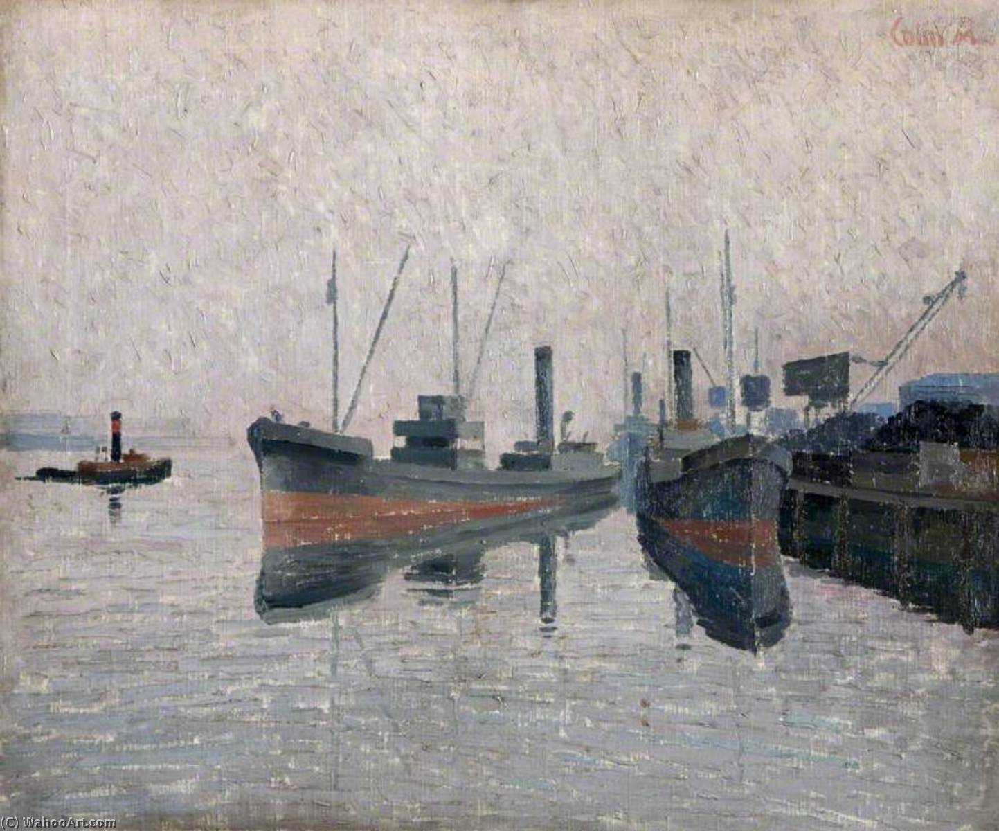 Wikioo.org - The Encyclopedia of Fine Arts - Painting, Artwork by Colin Middleton - Coal Quay, Early Morning