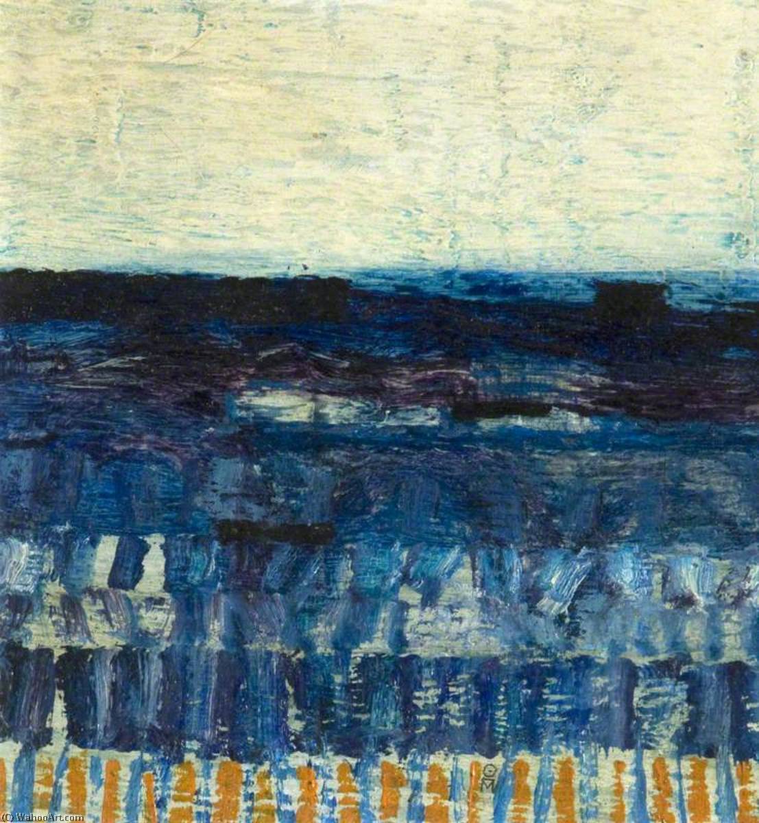 Wikioo.org - Bách khoa toàn thư về mỹ thuật - Vẽ tranh, Tác phẩm nghệ thuật Colin Middleton - Abstract (White, Blue and Orange)