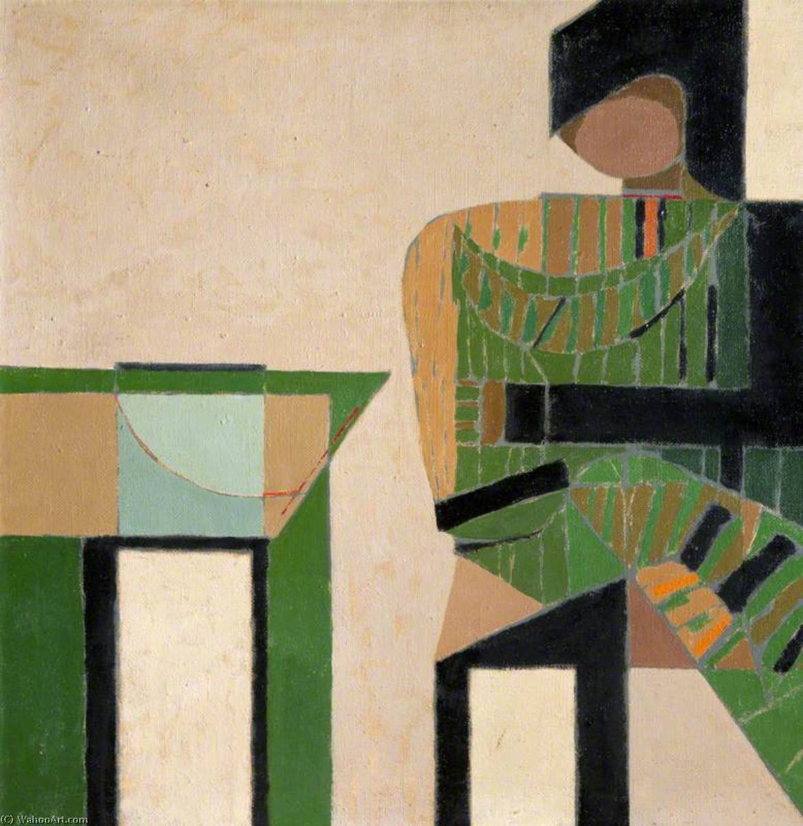 Wikioo.org - The Encyclopedia of Fine Arts - Painting, Artwork by Colin Middleton - Figure beside a Table