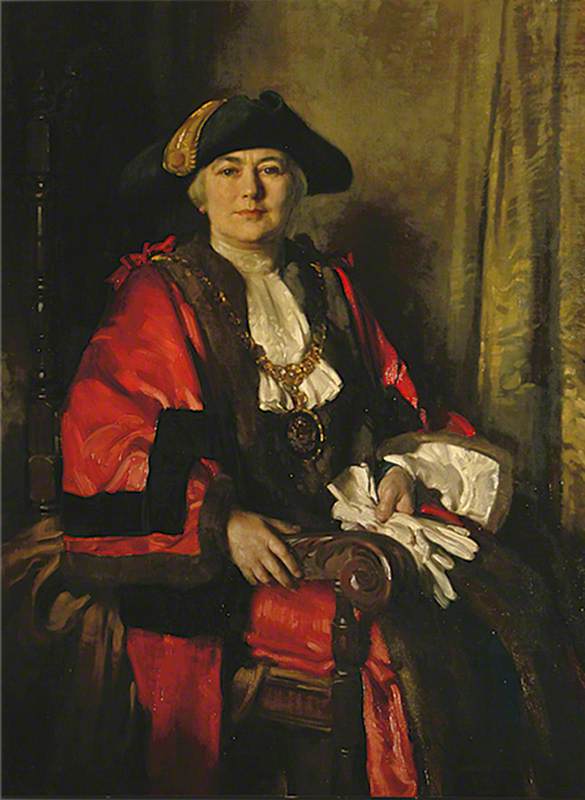 Wikioo.org - The Encyclopedia of Fine Arts - Painting, Artwork by David Jagger - Alderman Miss Alice Hudson, JP, Mayor of Eastbourne (1925–1928 1943–1945)