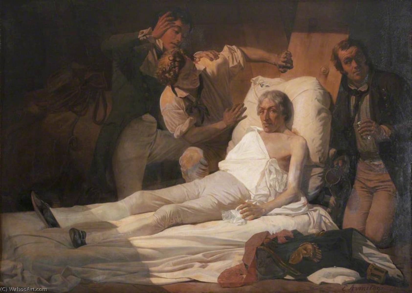 Wikioo.org - The Encyclopedia of Fine Arts - Painting, Artwork by Edward Armitage - The Death of Nelson