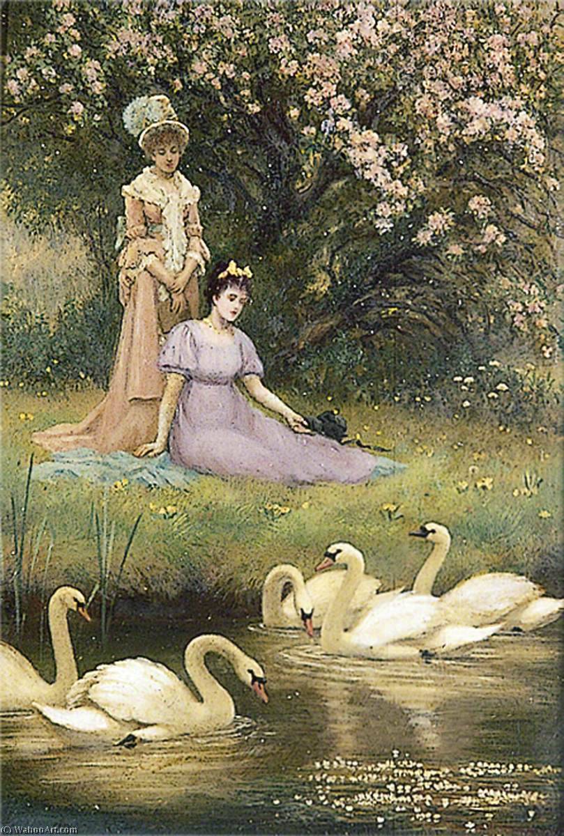 Wikioo.org - The Encyclopedia of Fine Arts - Painting, Artwork by Edward Armitage - Ladies and Swans