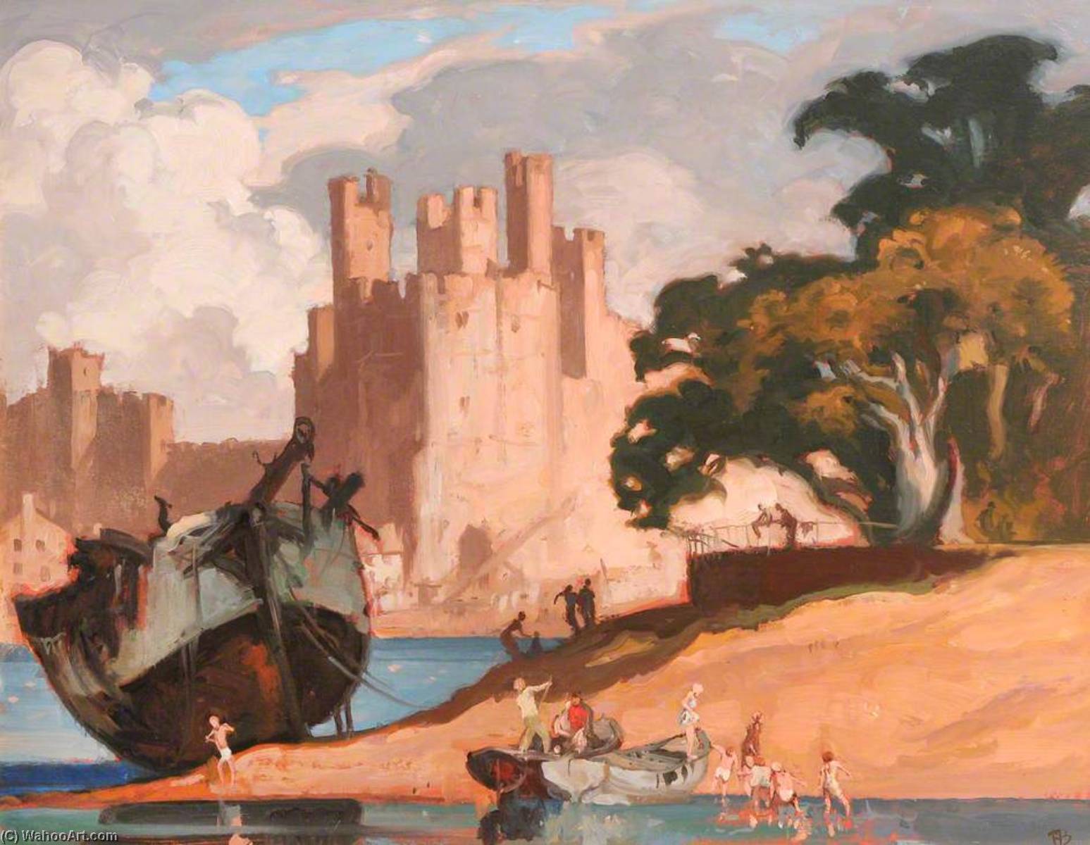 Wikioo.org - The Encyclopedia of Fine Arts - Painting, Artwork by Frank William Brangwyn - Carnarvon Castle