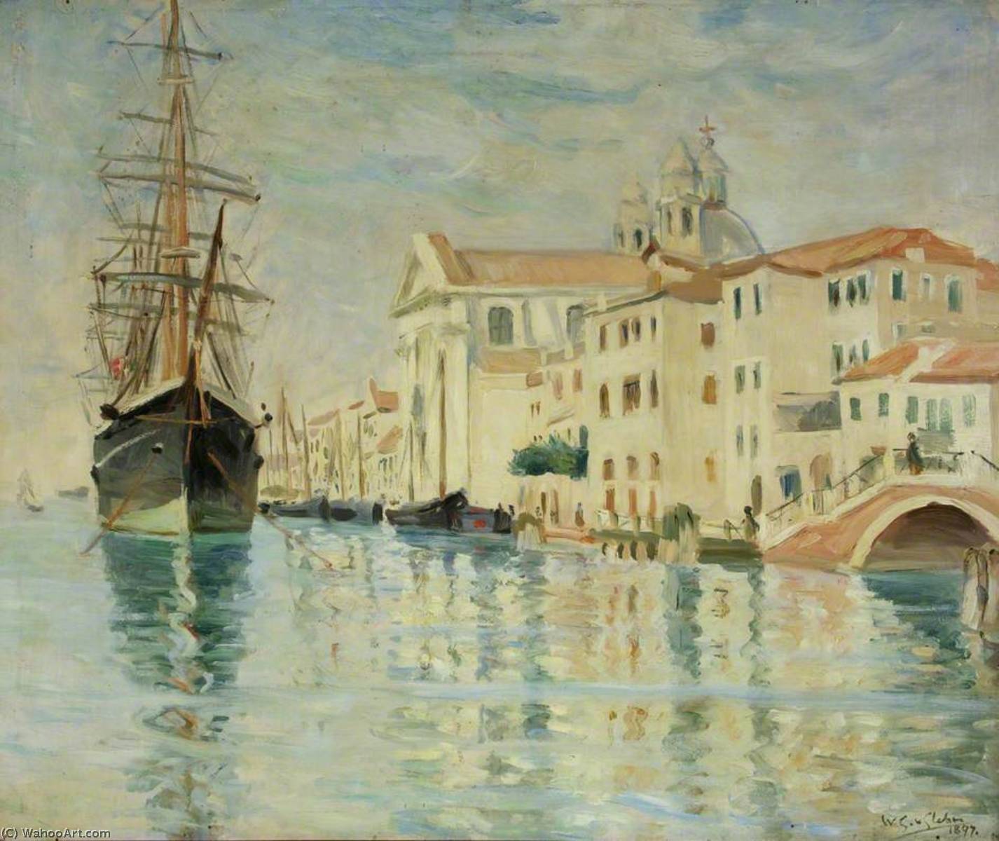 Wikioo.org – L'Encyclopédie des Beaux Arts - Peinture, Oeuvre de Wilfrid Gabriel De Glehn - Le Grand Canal à Venise