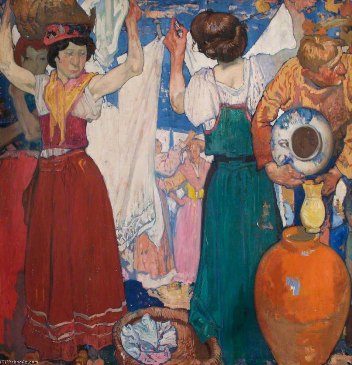 WikiOO.org - Encyclopedia of Fine Arts - Maleri, Artwork Frank William Brangwyn - The Washerwomen