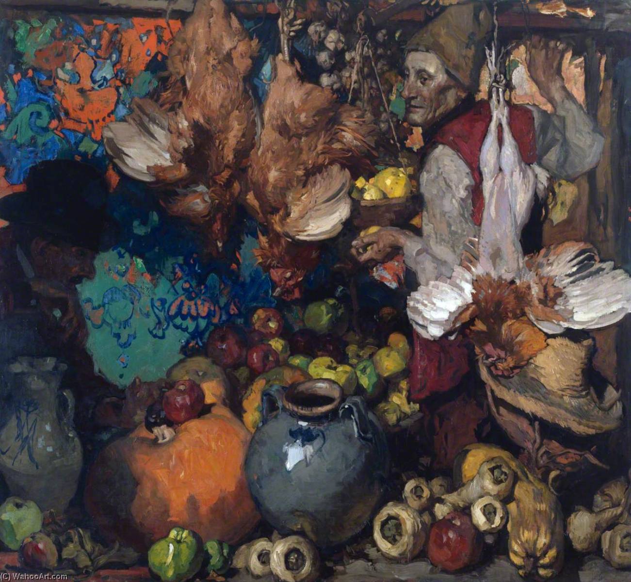 Wikioo.org - The Encyclopedia of Fine Arts - Painting, Artwork by Frank William Brangwyn - The Market Stall
