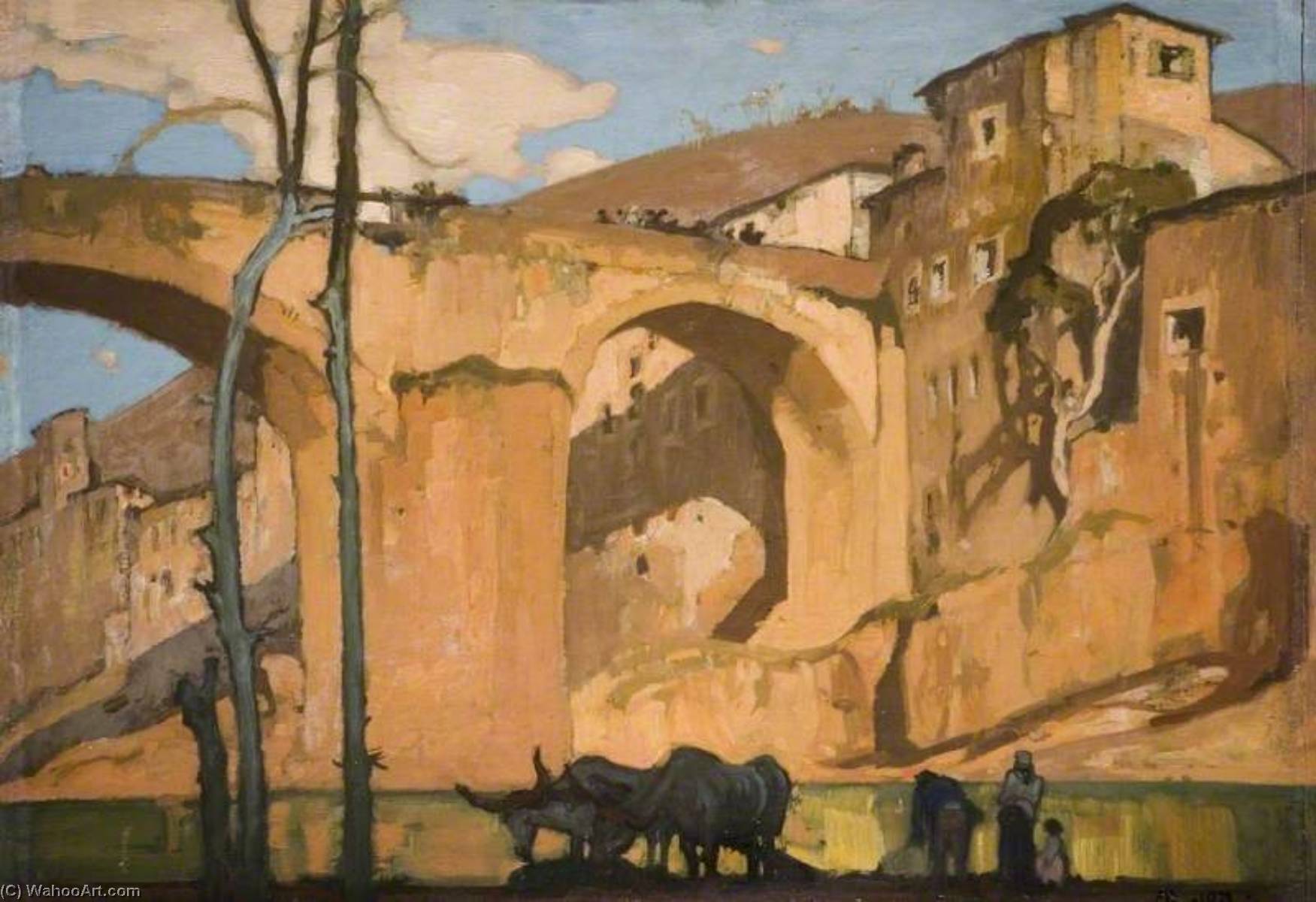 Wikioo.org - The Encyclopedia of Fine Arts - Painting, Artwork by Frank William Brangwyn - The Bridge, Subiano