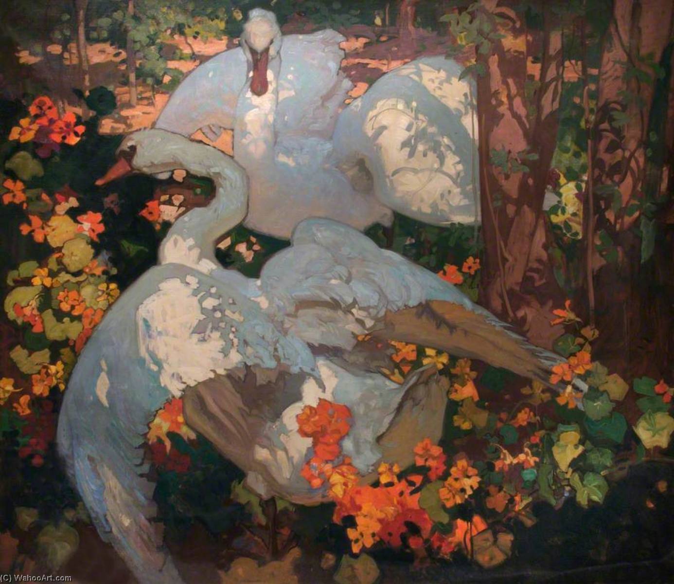 WikiOO.org - Encyclopedia of Fine Arts - Maleri, Artwork Frank William Brangwyn - The Swans
