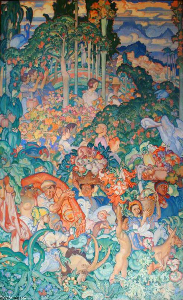 Wikioo.org - The Encyclopedia of Fine Arts - Painting, Artwork by Frank William Brangwyn - British Empire Panel (5) Canada