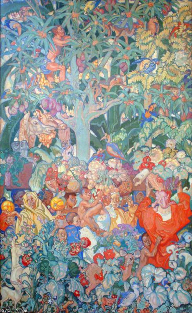 Wikioo.org - The Encyclopedia of Fine Arts - Painting, Artwork by Frank William Brangwyn - British Empire Panel (12) India