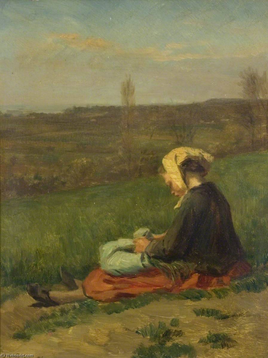 WikiOO.org - دایره المعارف هنرهای زیبا - نقاشی، آثار هنری Edouard Frère - A Child in a Field