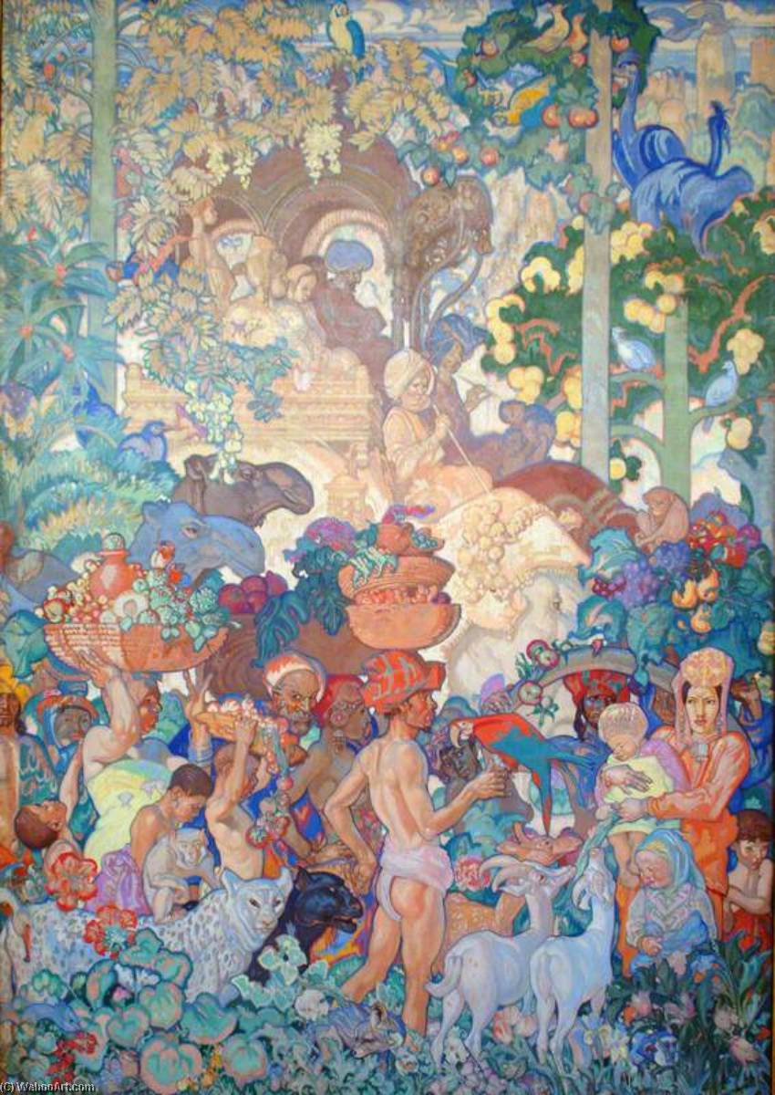 Wikioo.org - The Encyclopedia of Fine Arts - Painting, Artwork by Frank William Brangwyn - British Empire Panel (11) India