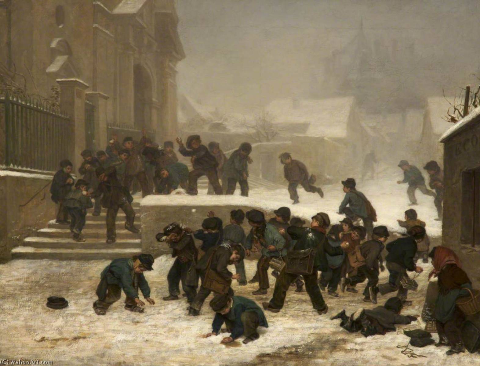 Wikioo.org - The Encyclopedia of Fine Arts - Painting, Artwork by Edouard Frère - Snowballing