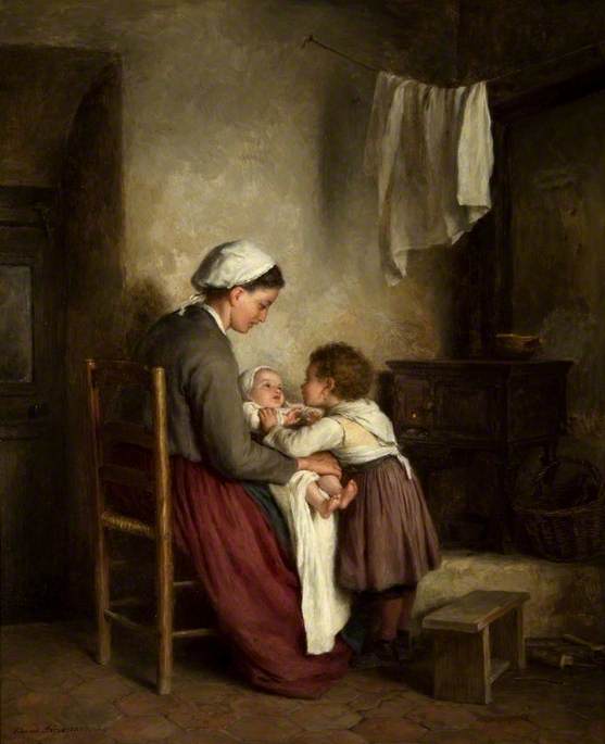 Wikioo.org - The Encyclopedia of Fine Arts - Painting, Artwork by Edouard Frère - Mother and Children