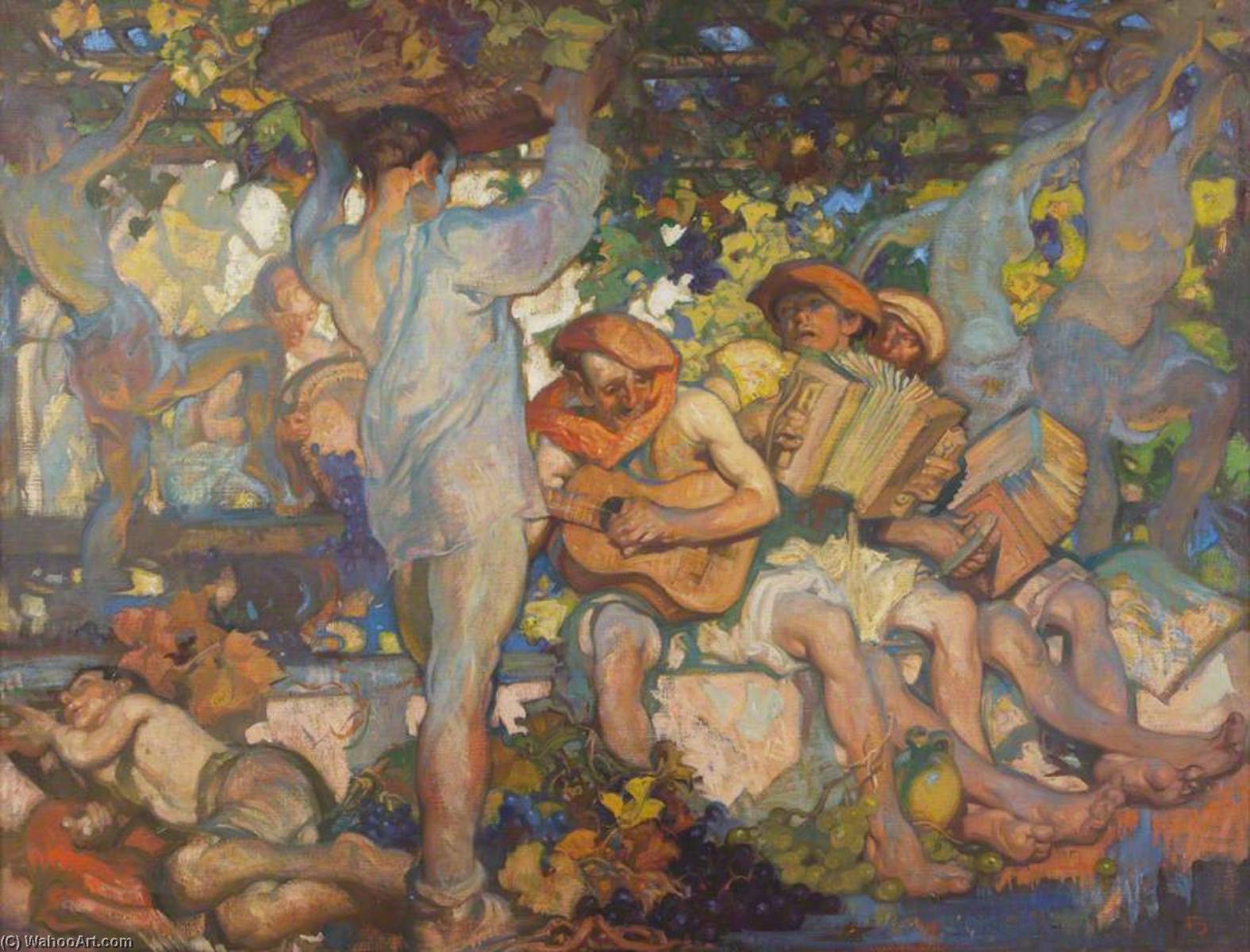 Wikioo.org - The Encyclopedia of Fine Arts - Painting, Artwork by Frank William Brangwyn - The Wine Press