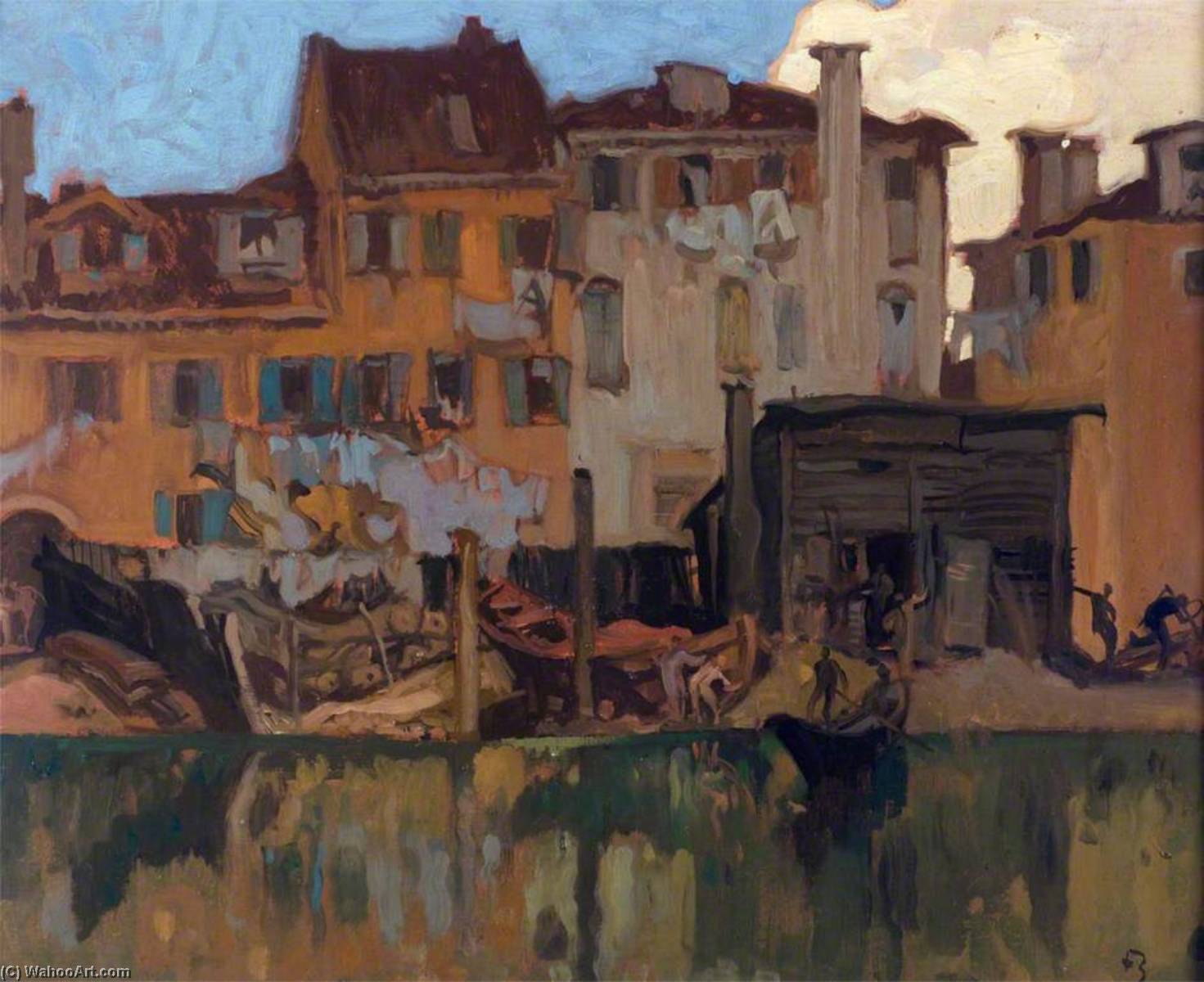 Wikioo.org - The Encyclopedia of Fine Arts - Painting, Artwork by Frank William Brangwyn - The Slums of Venice