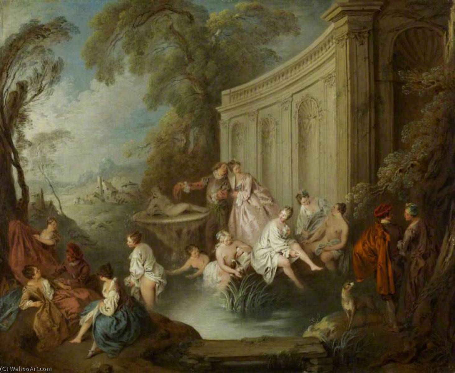Wikioo.org - The Encyclopedia of Fine Arts - Painting, Artwork by Jean-Baptiste Pater - Ladies Bathing