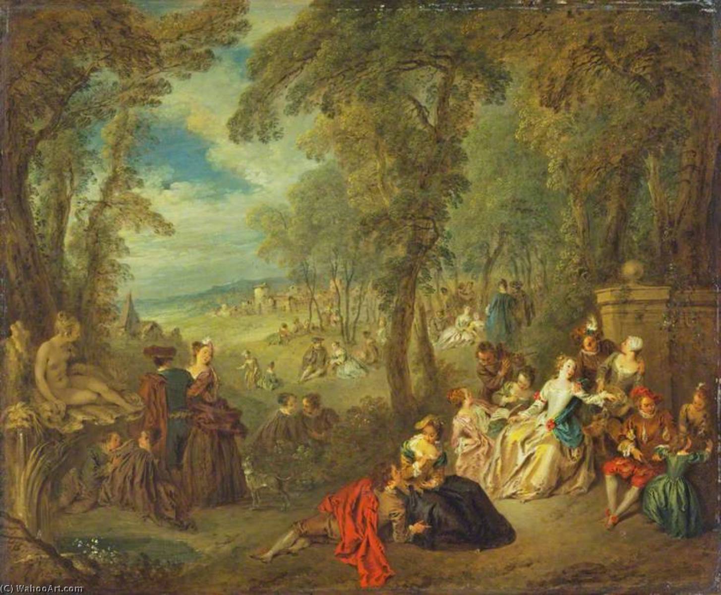 Wikioo.org - The Encyclopedia of Fine Arts - Painting, Artwork by Jean-Baptiste Pater - Fête in a Park