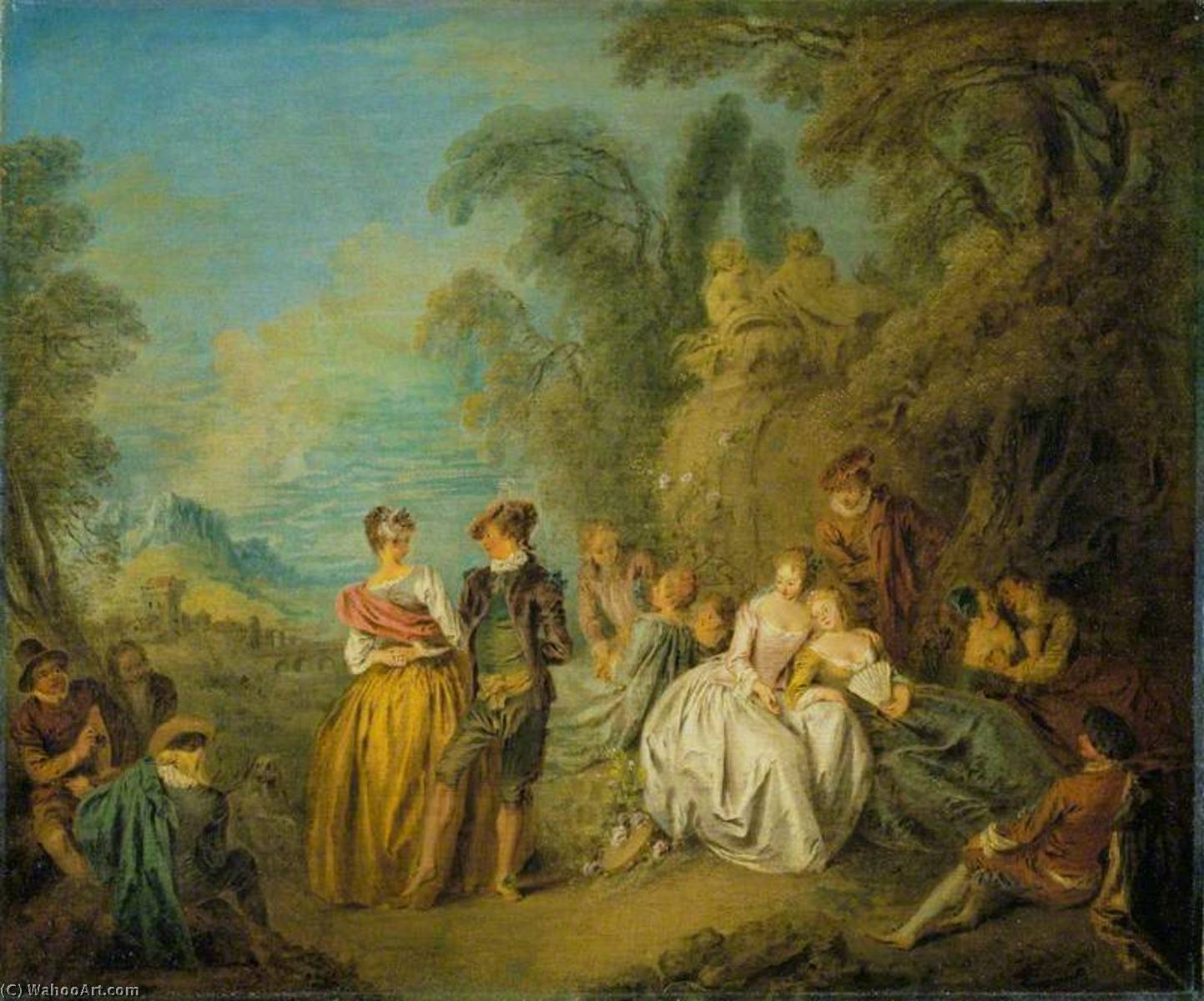 Wikioo.org - The Encyclopedia of Fine Arts - Painting, Artwork by Jean-Baptiste Pater - Watching the Dance