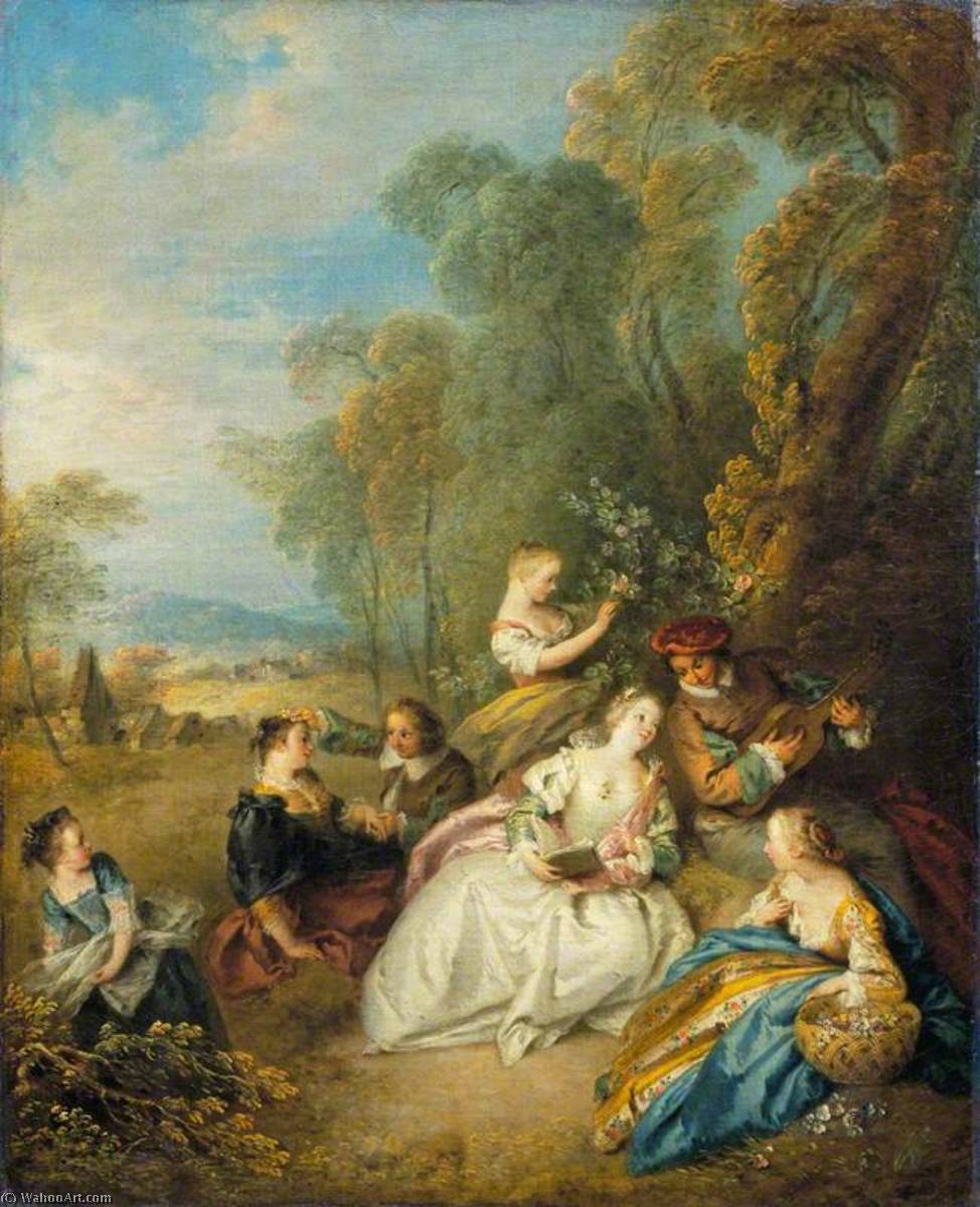 Wikioo.org - The Encyclopedia of Fine Arts - Painting, Artwork by Jean-Baptiste Pater - A Concert (Le concert amoureux)