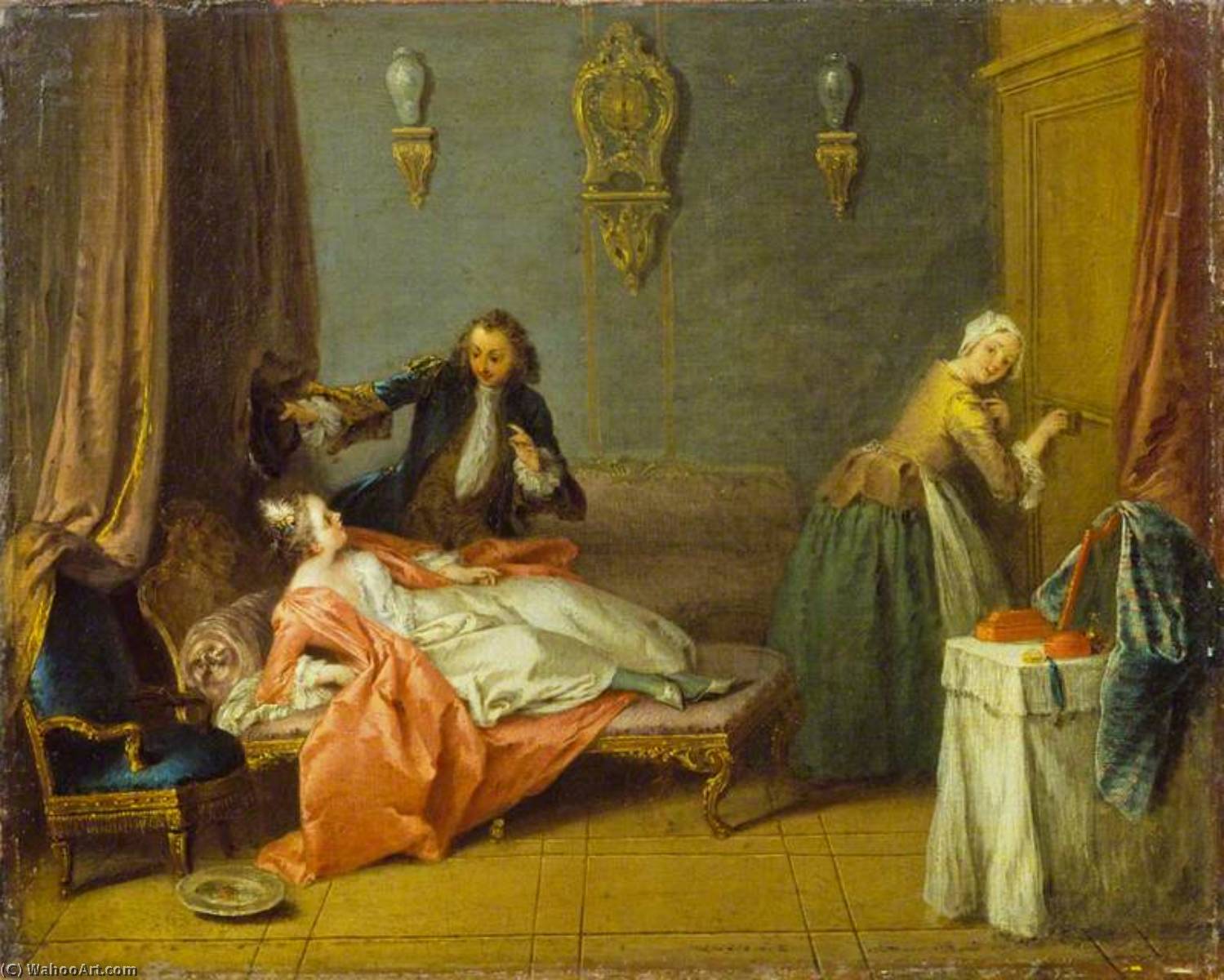 Wikioo.org - The Encyclopedia of Fine Arts - Painting, Artwork by Jean-Baptiste Pater - The Boudoir