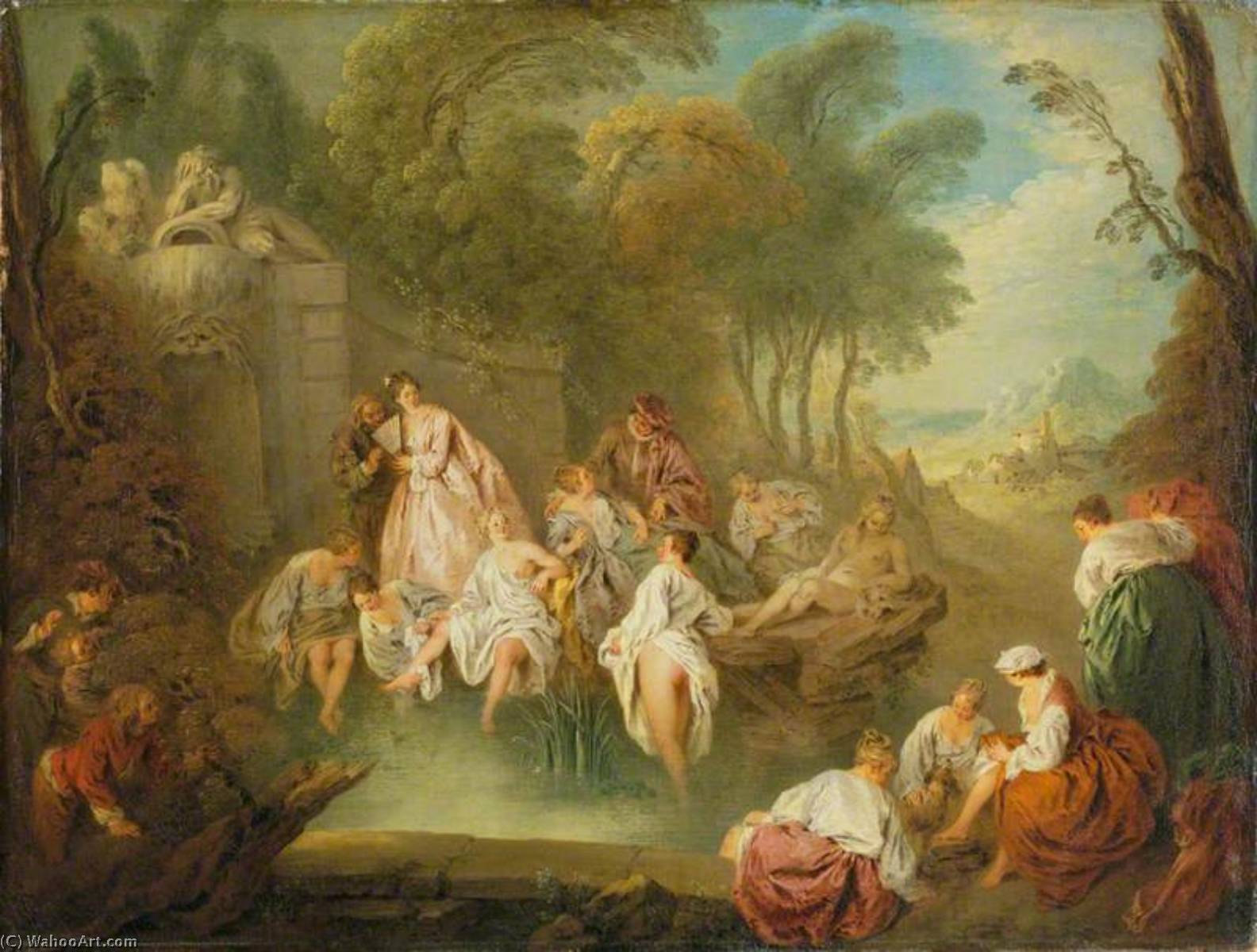 Wikioo.org - The Encyclopedia of Fine Arts - Painting, Artwork by Jean-Baptiste Pater - Bathing Party in a Park