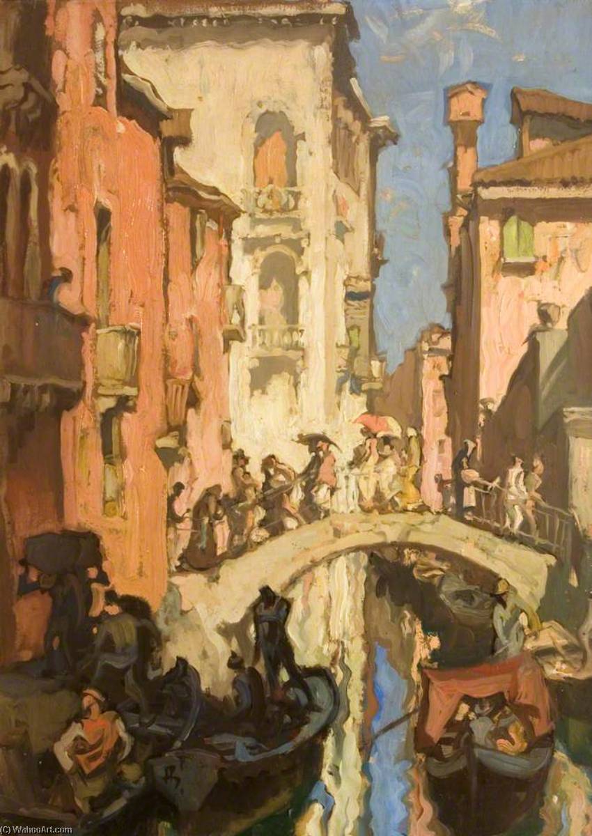 Wikioo.org - The Encyclopedia of Fine Arts - Painting, Artwork by Frank William Brangwyn - A Venice Canal
