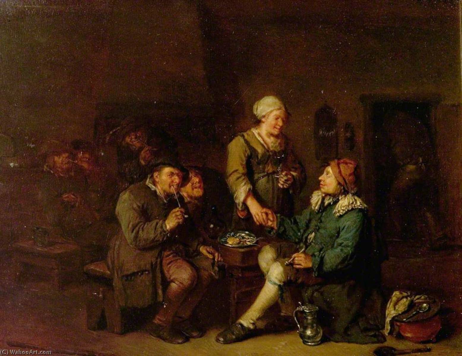 WikiOO.org - Encyclopedia of Fine Arts - Maleri, Artwork Egbert Van Heemskerck Ii - Interior of a Tavern with Smokers