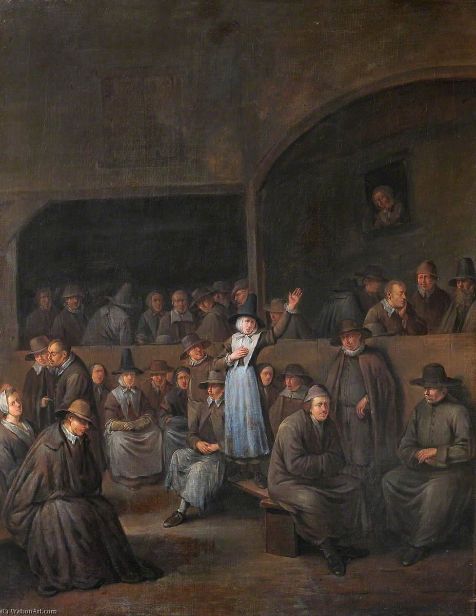 WikiOO.org - Encyclopedia of Fine Arts - Maľba, Artwork Egbert Van Heemskerck Ii - Quaker Meeting