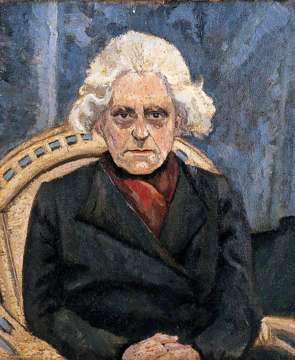 Wikioo.org - The Encyclopedia of Fine Arts - Painting, Artwork by John Kyffin Williams - Portrait of a Grey Haired Woman