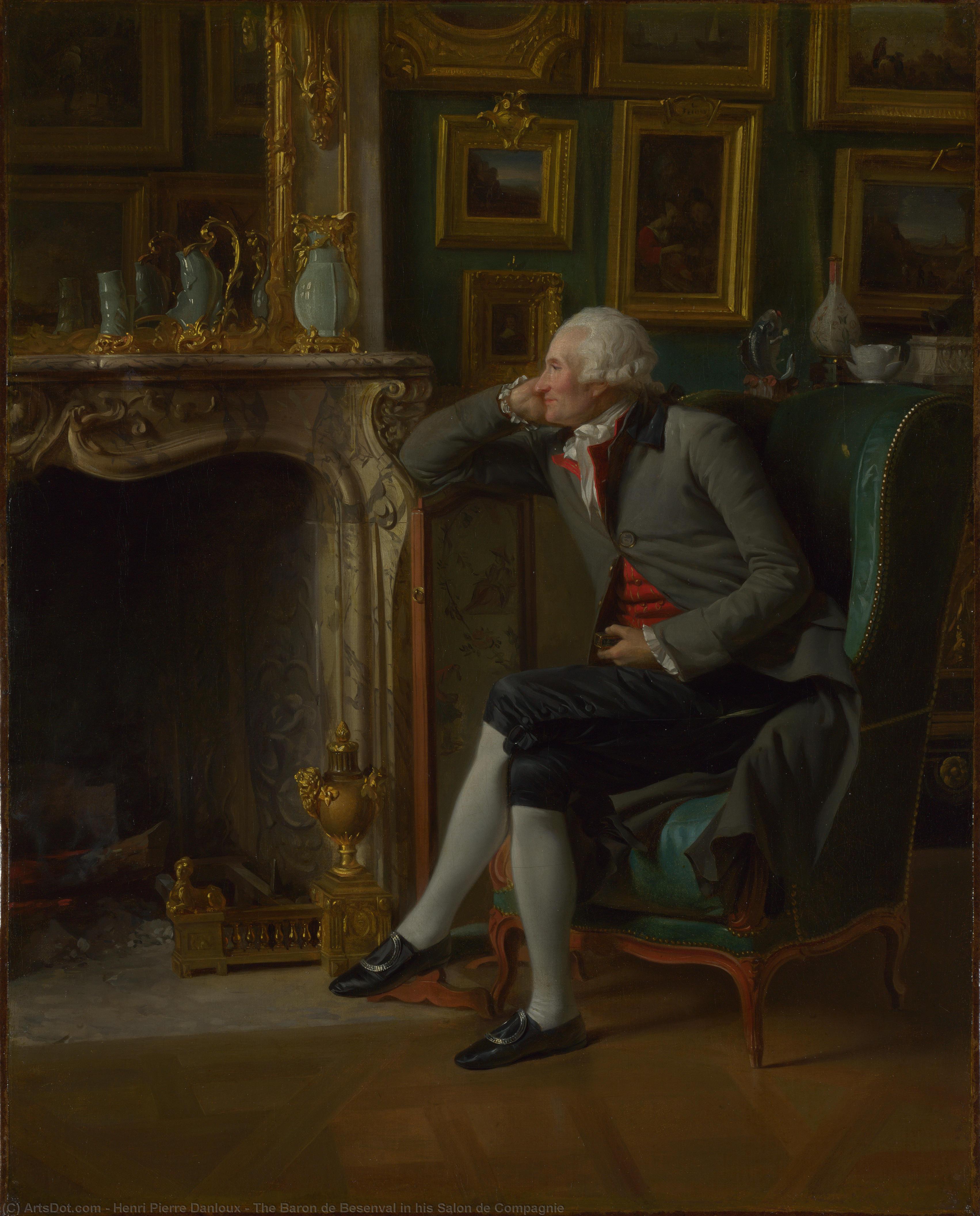 Wikioo.org - The Encyclopedia of Fine Arts - Painting, Artwork by Henri Pierre Danloux - The Baron de Besenval in his Salon de Compagnie