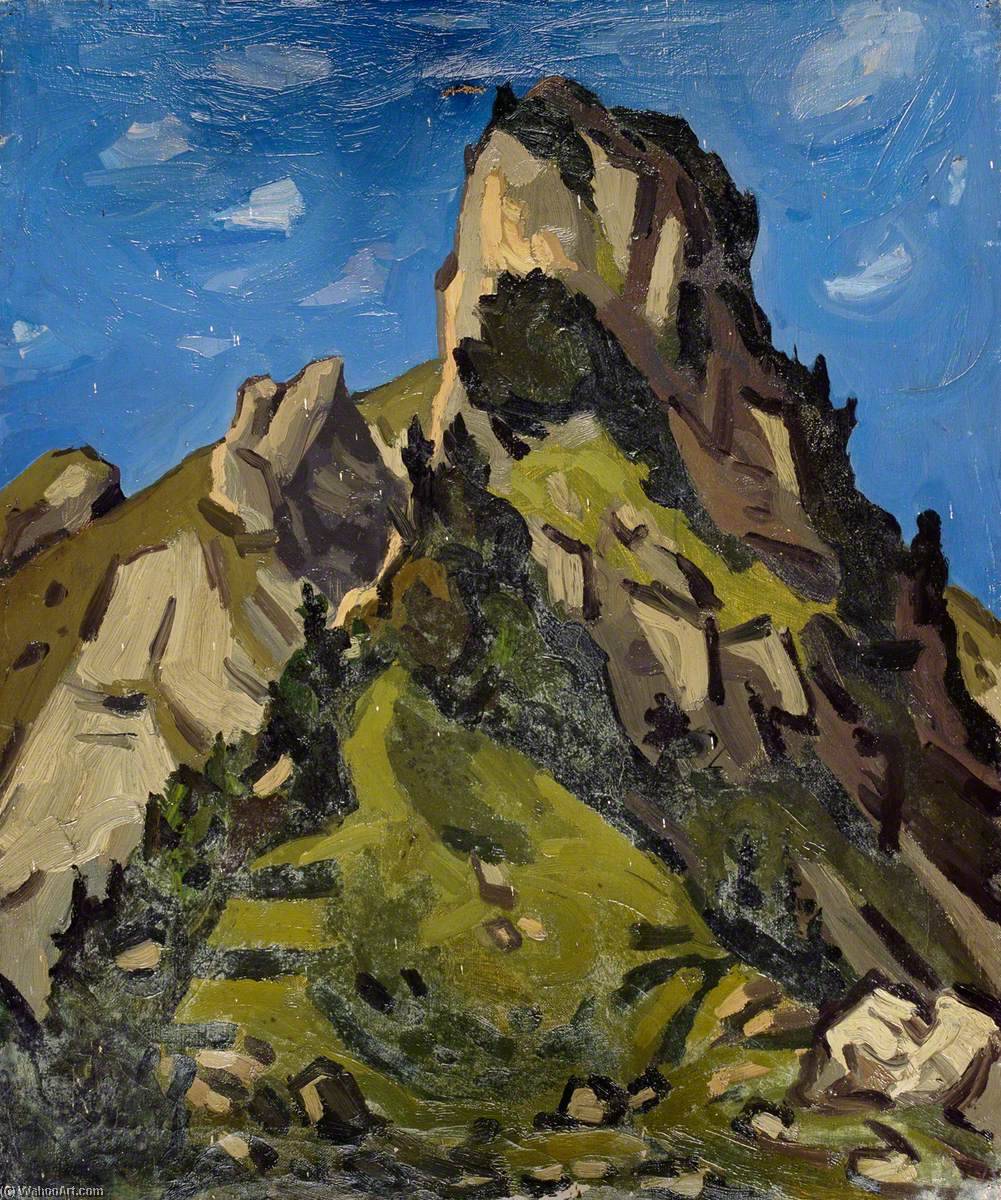 Wikioo.org - The Encyclopedia of Fine Arts - Painting, Artwork by John Kyffin Williams - Alpine Mountain Landscape