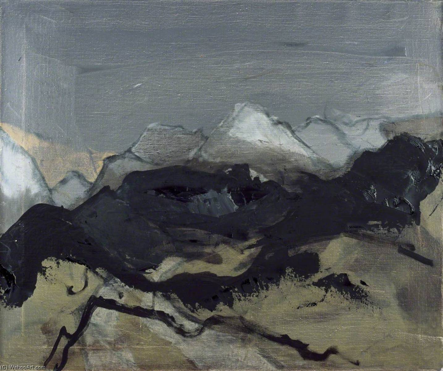Wikioo.org - The Encyclopedia of Fine Arts - Painting, Artwork by John Kyffin Williams - Alpine Mountains Y Grib Goch