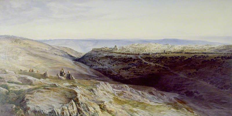 Wikioo.org - The Encyclopedia of Fine Arts - Painting, Artwork by Edward Lear - Jerusalem