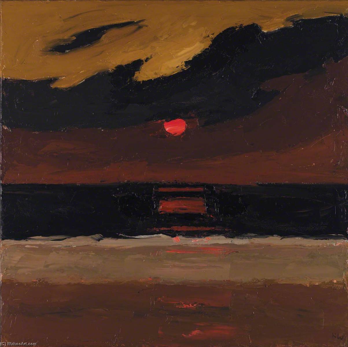 Wikioo.org - The Encyclopedia of Fine Arts - Painting, Artwork by John Kyffin Williams - Sunset, Anglesey