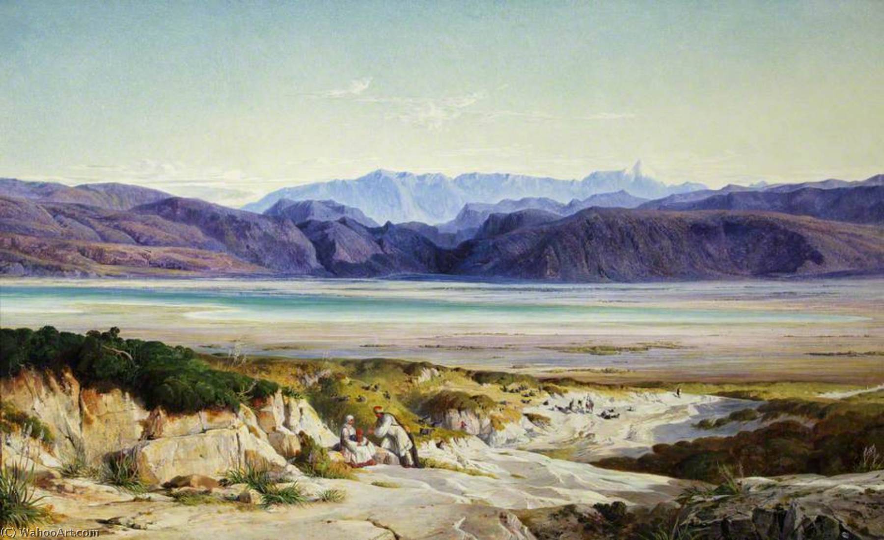 Wikioo.org - The Encyclopedia of Fine Arts - Painting, Artwork by Edward Lear - The Mountains of Thermopylae