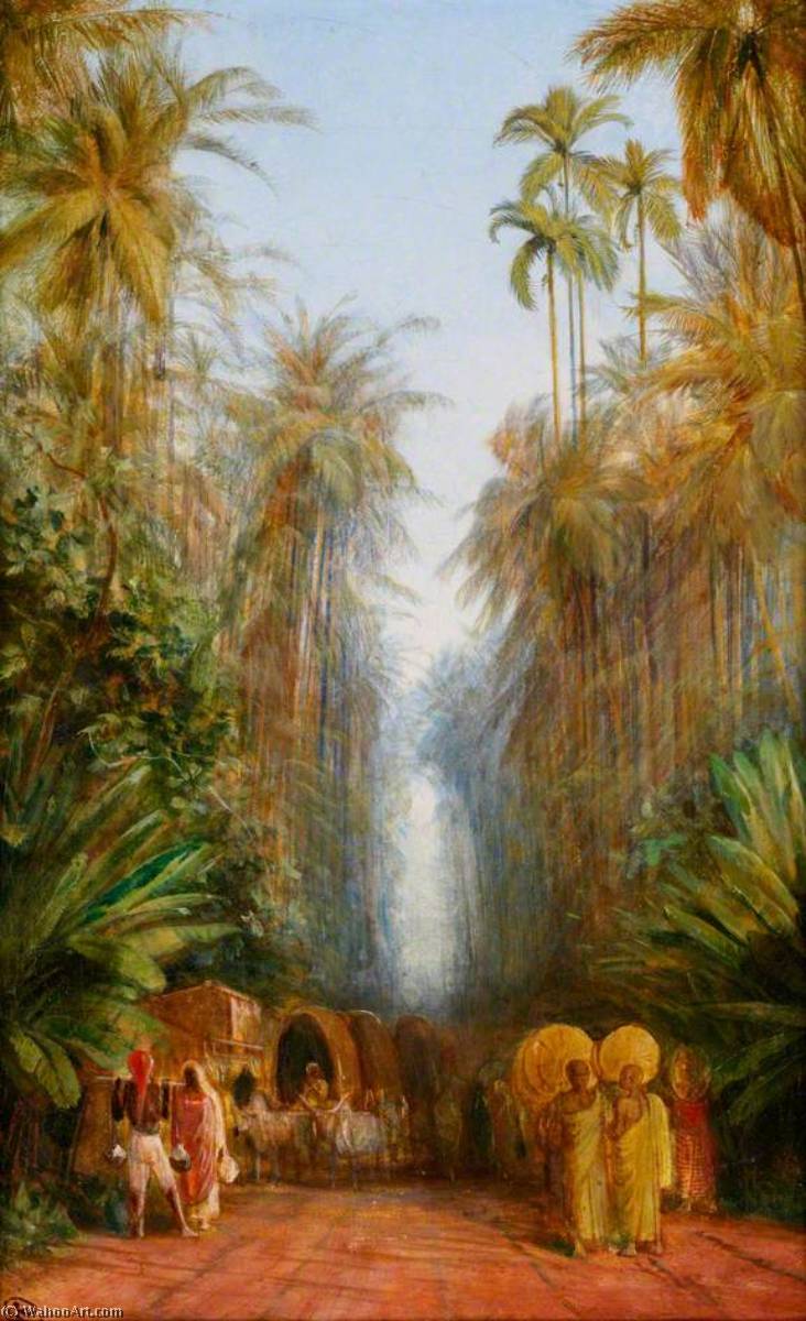 WikiOO.org - Enciclopedia of Fine Arts - Pictura, lucrări de artă Edward Lear - Road near Galle, Ceylon
