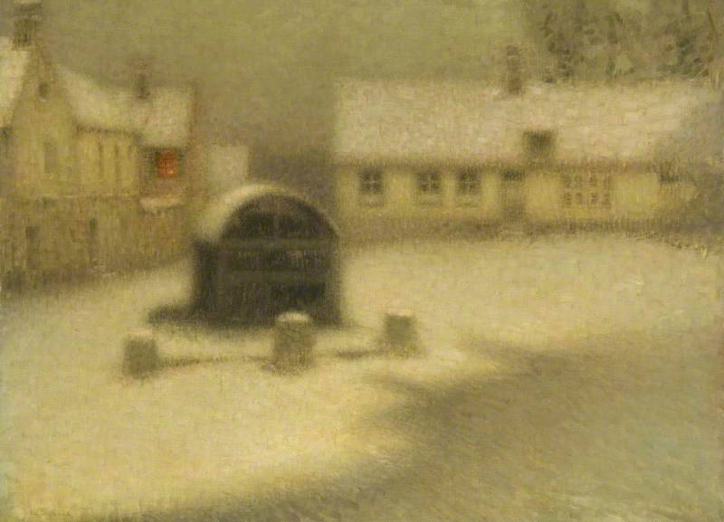 Wikoo.org - موسوعة الفنون الجميلة - اللوحة، العمل الفني Henri Eugène Augustin Le Sidaner - The Snow