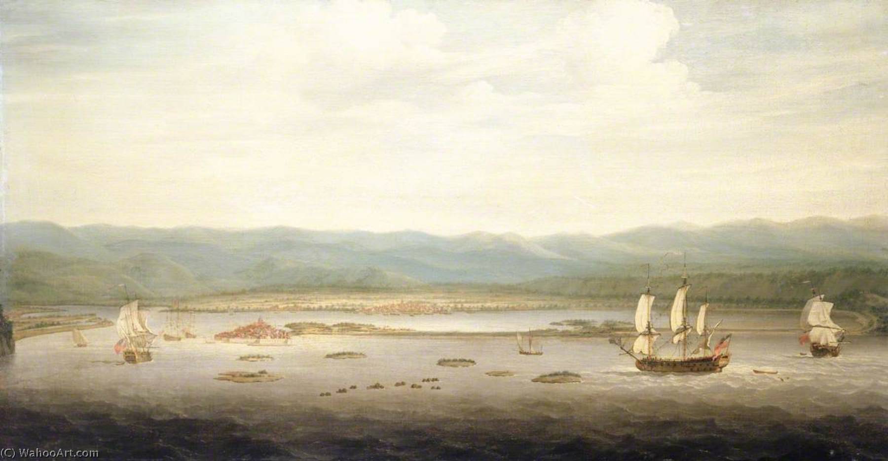 Wikioo.org - The Encyclopedia of Fine Arts - Painting, Artwork by Richard Paton - View of Port Royal, Jamaica
