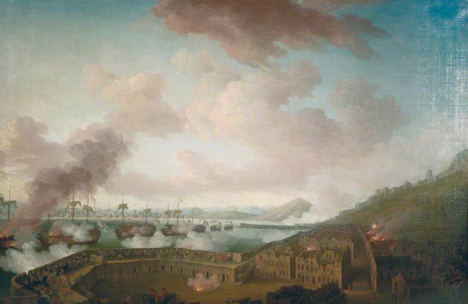 Wikioo.org - The Encyclopedia of Fine Arts - Painting, Artwork by Richard Paton - The Defence of Gibraltar against the French and Spanish on the Afternoon of 13 September 1782