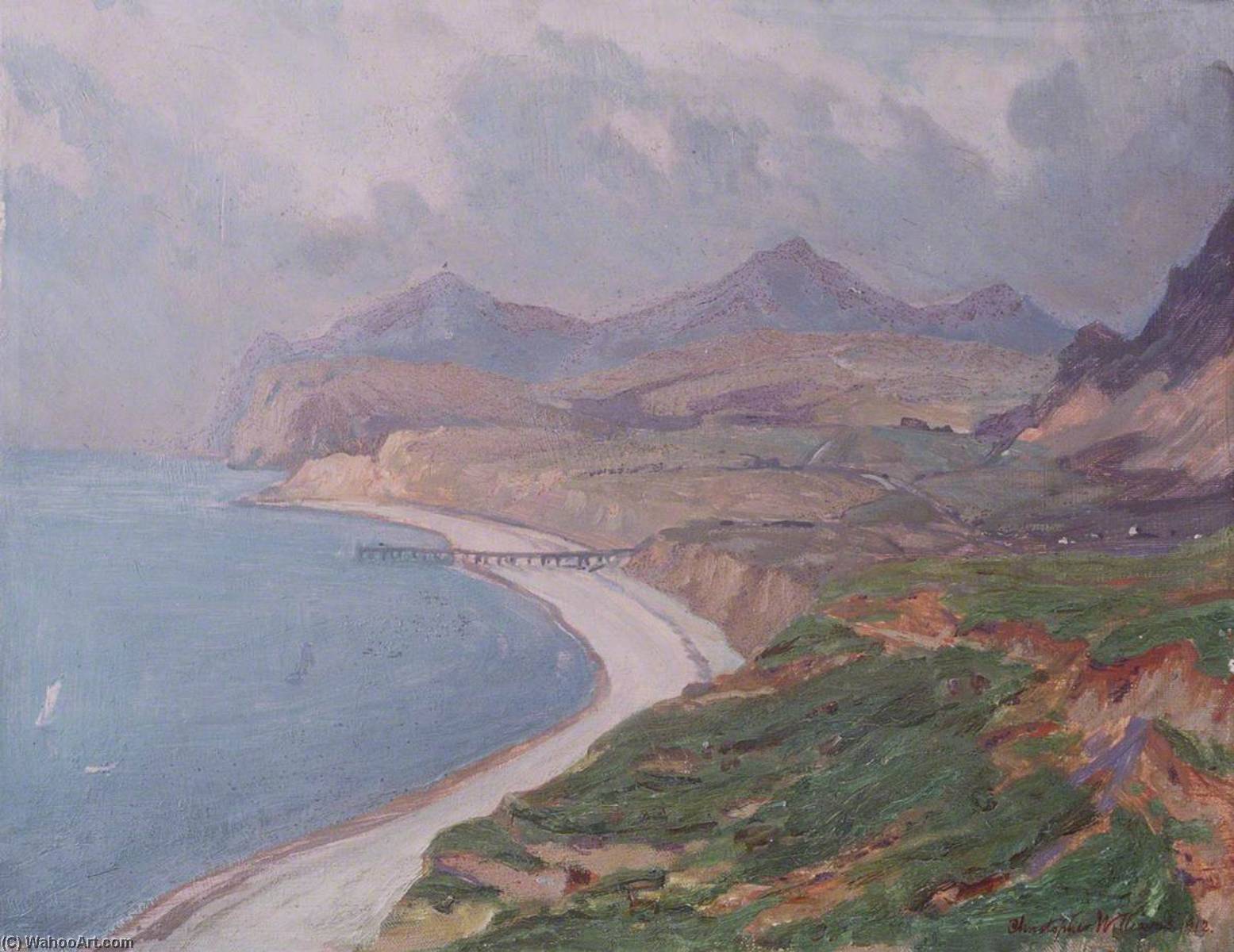 Wikioo.org - The Encyclopedia of Fine Arts - Painting, Artwork by Christopher Williams - A Coastal View Porth y Nant, Lleyn