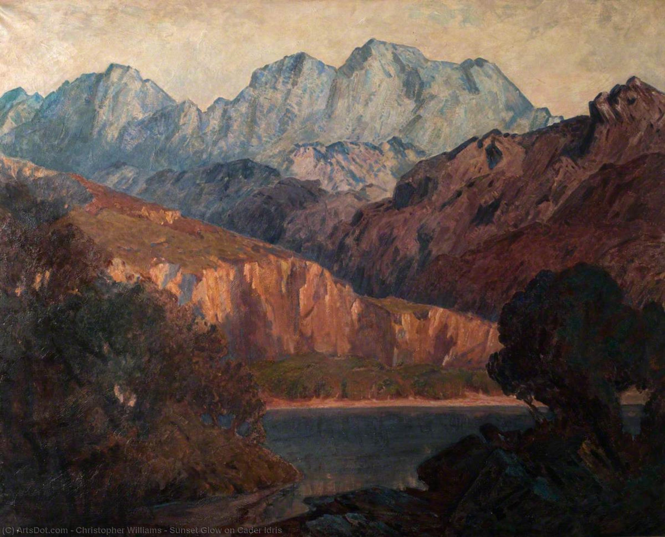 Wikioo.org - The Encyclopedia of Fine Arts - Painting, Artwork by Christopher Williams - Sunset Glow on Cader Idris